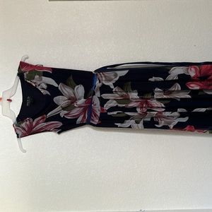 Long dress with blooming flowers